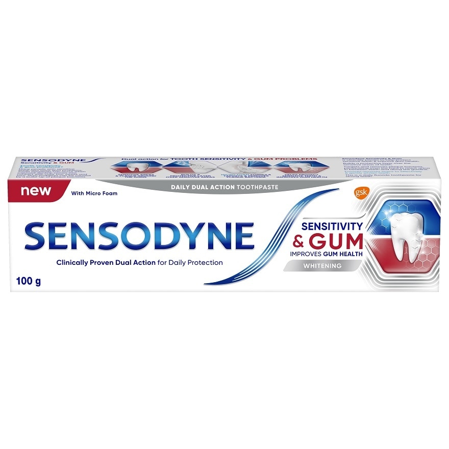 Sensitivity & Gum Whitening Toothpaste 100g and Sensitive Teeth Sen with Gum Soft Toothbrush 3S