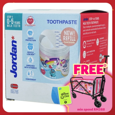 JORDAN Kids Step 1 0-5 Years Toothpaste Pump Refill Strawberry 188g