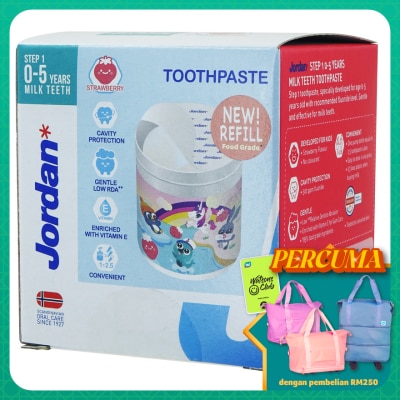 JORDAN Kids Step 1 0-5 Years Toothpaste Pump Refill Strawberry 188g