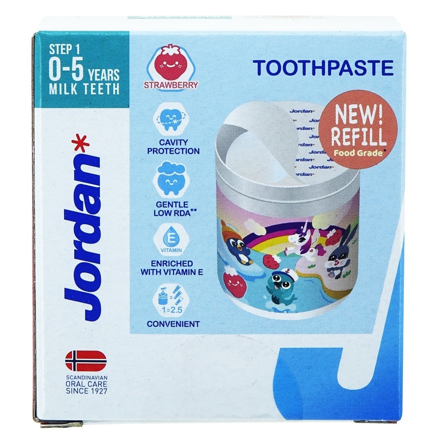 Kids Step 1 0-5 Years Toothpaste Pump Refill Strawberry 188g
