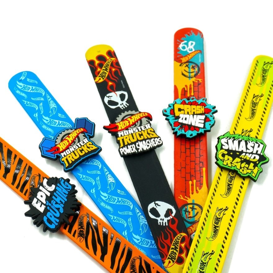 monster trucks container storage box with wristband assorted design