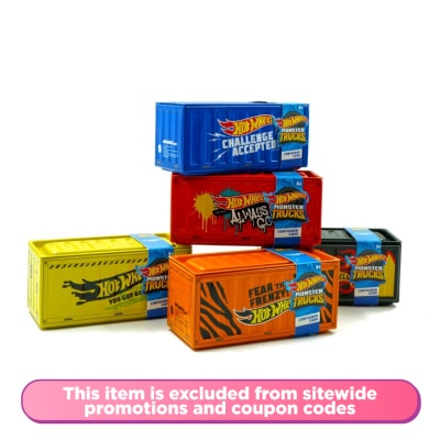HOT WHEELS - monster trucks container storage box with wristband assorted design