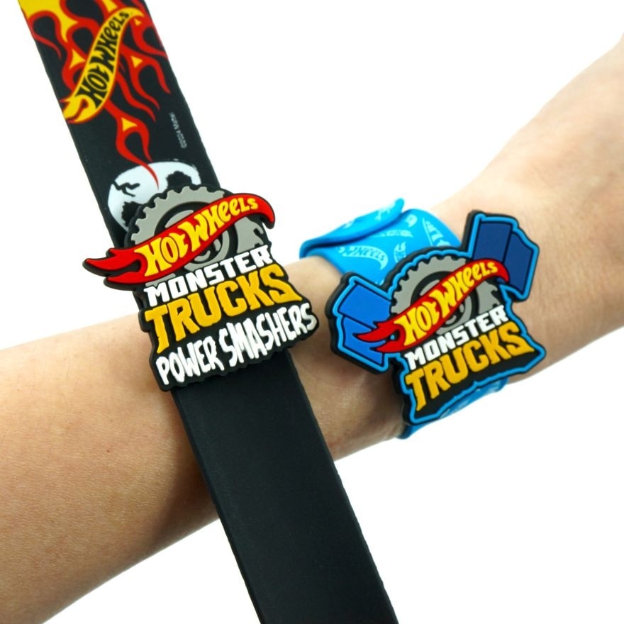 monster trucks container storage box with wristband assorted design