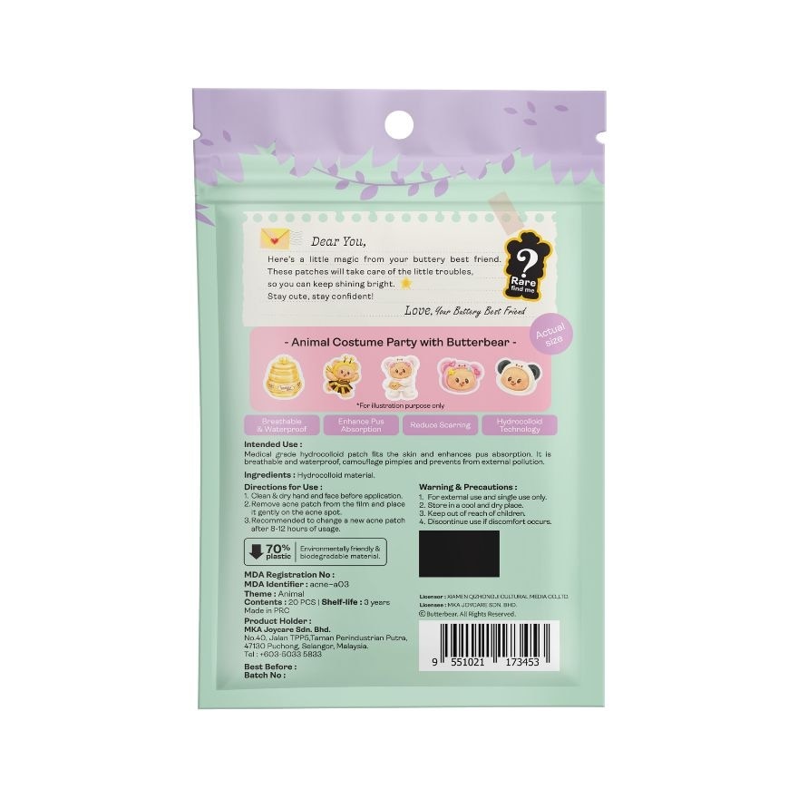 Acne Patch 20's - Butterbear (Animal)