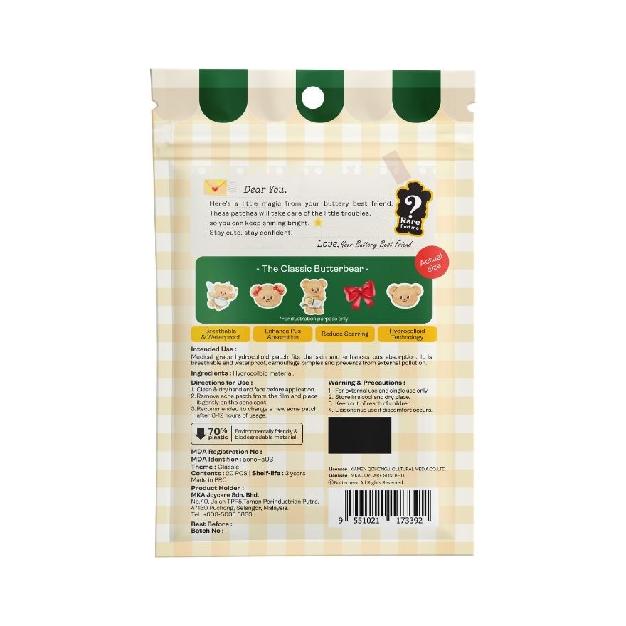 Acne Patch 20's - Butterbear (Classic)