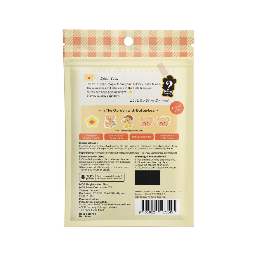 Acne Patch 20's - Butterbear (Garden)