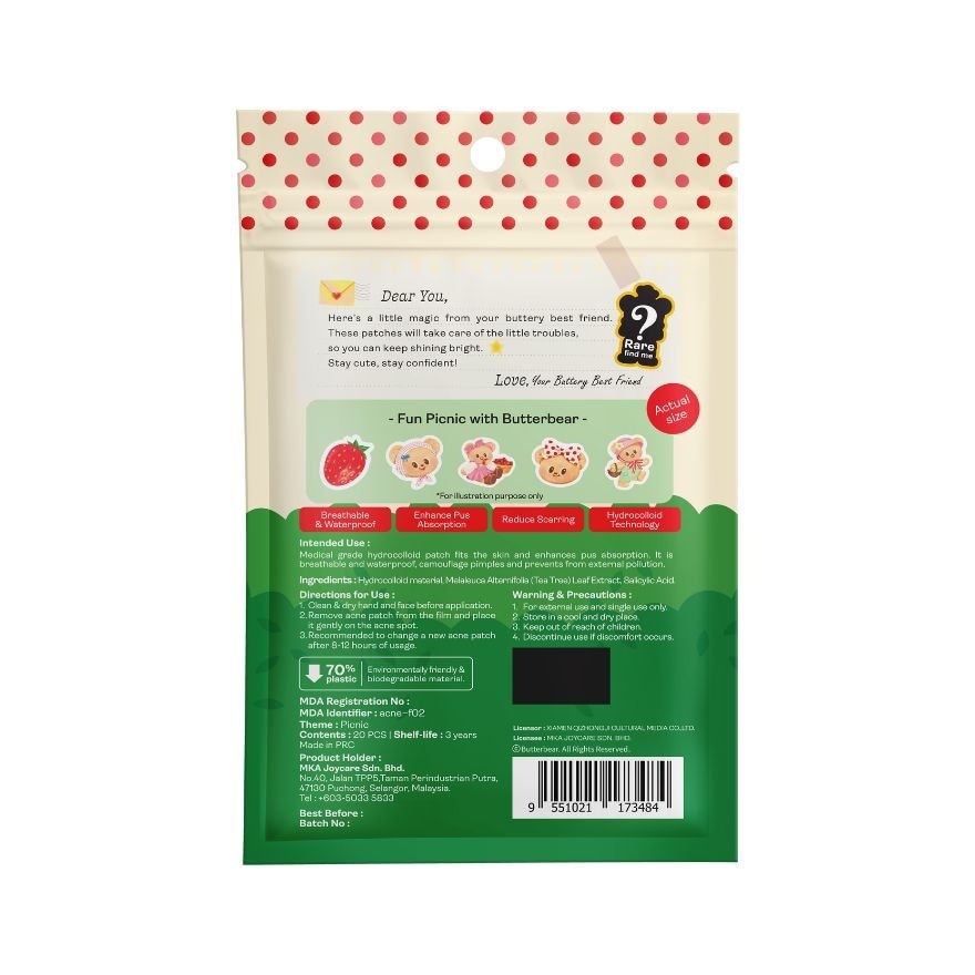 Acne Patch 20's - Butterbear (Picnic)