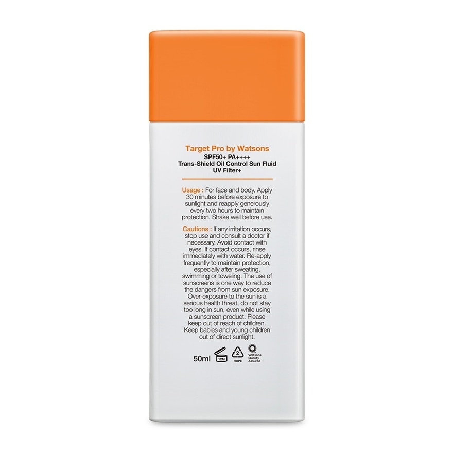 SPF50+ PA++++ Trans-Shield Oil Control Sun Fluid 50ml