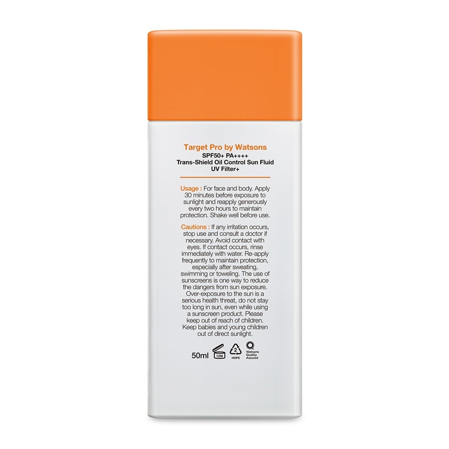 SPF50+ PA++++ Trans-Shield Oil Control Sun Fluid 50ml