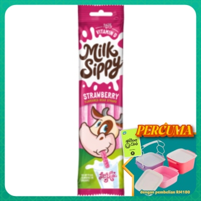 MILK SIPPY - Strawberry Flavoured Bead Straws 30g