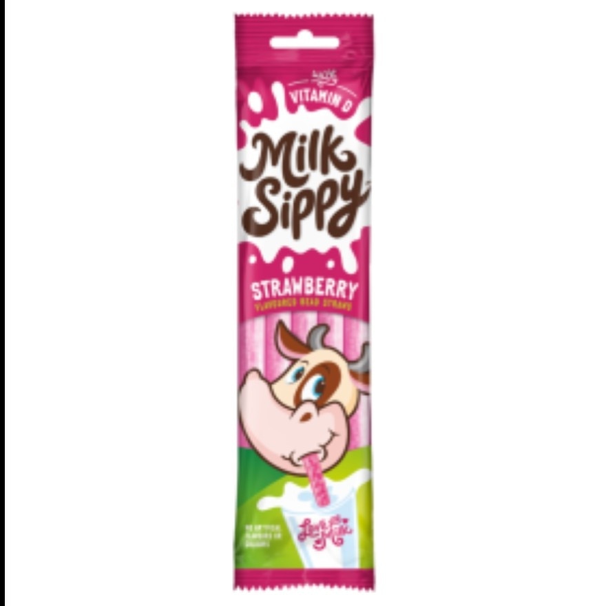 Strawberry Flavoured Bead Straws 30g