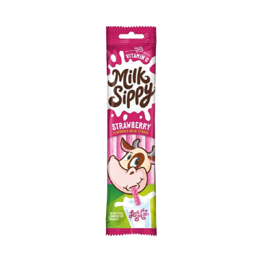 Strawberry Flavoured Bead Straws 30g
