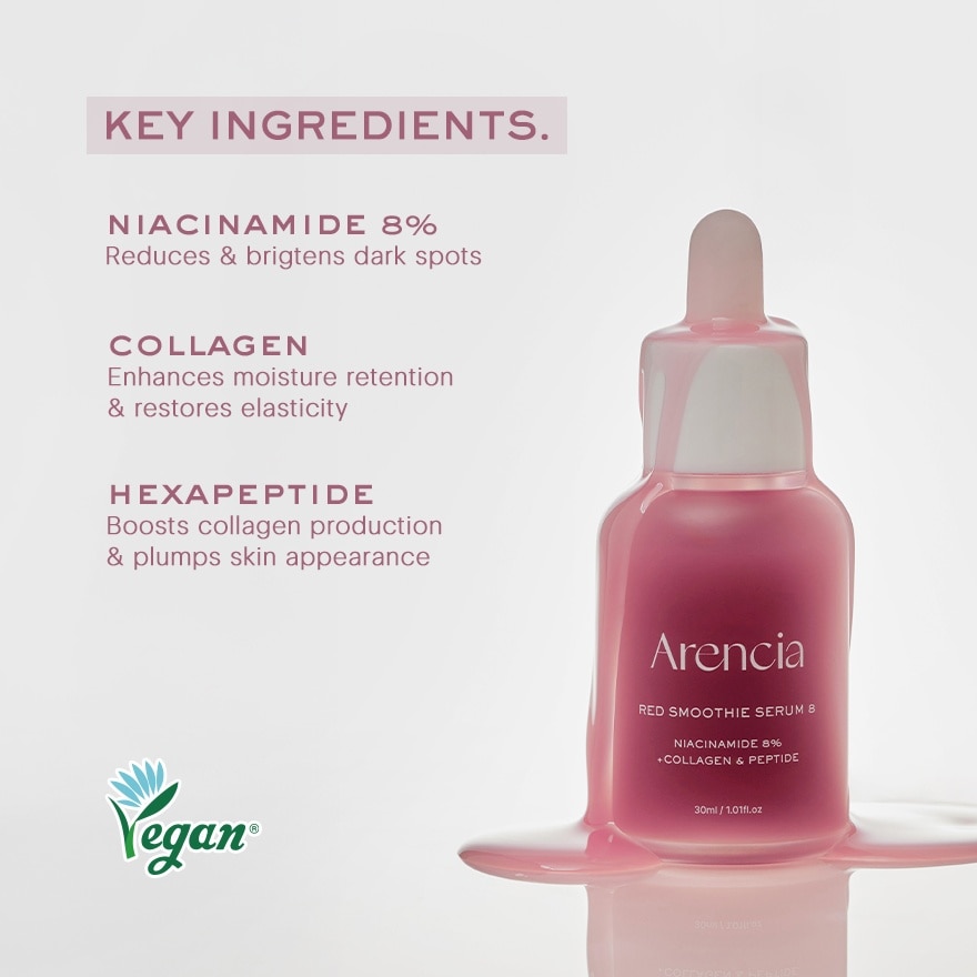 Fresh Red Smoothie Serum 8 Collagen + Peptide + Rosehip 30ml