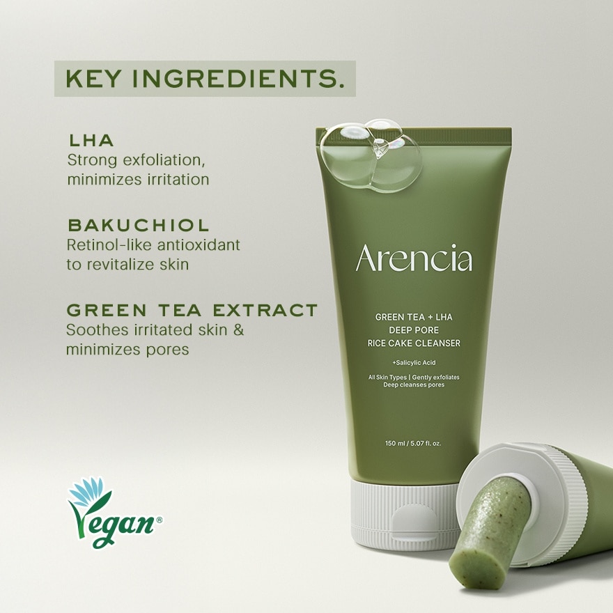 Green Tea & LHA Deep Pore Rice Cake Cleanser 120g