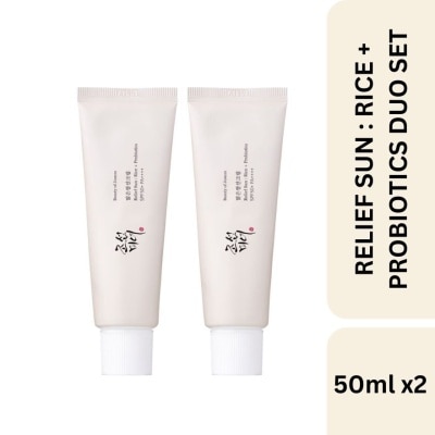 BEAUTY OF JOSEON Relief Sun : Rice + Probiotics SPF50+PA++++ 50ml (Duo Set)