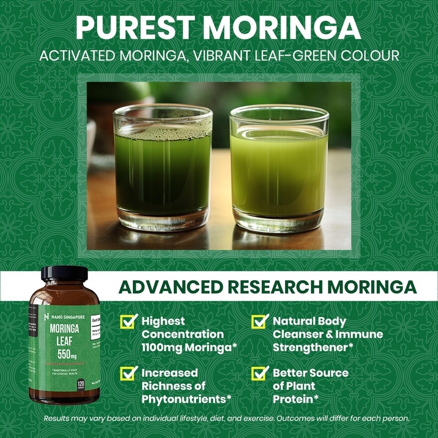 Moringa Leaf 1100mg - 90 Nutrients 46 Antioxidants, Green Superfood, Multivitamin