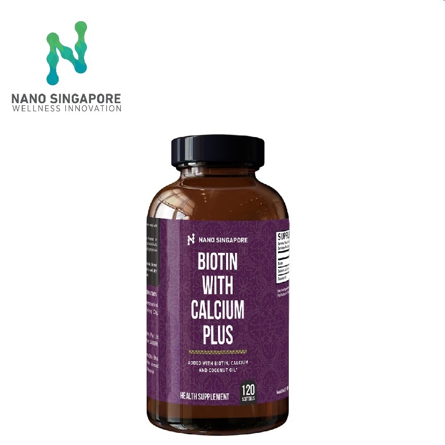 Biotin with Calcium 12120mcg - Hair Vitamins For Hair Loss + Coconut Oil