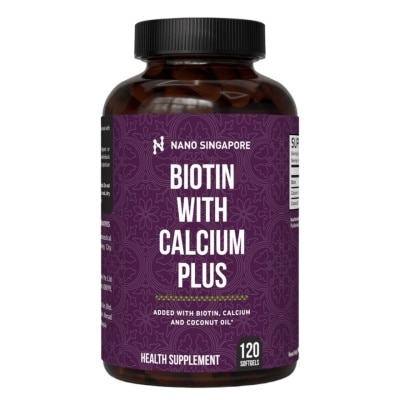 NANO SINGAPORE Biotin with Calcium 12120mcg - Hair Vitamins For Hair Loss + Coconut Oil