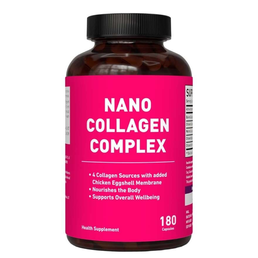 Nano Collagen Complex Types 1/2/3/5/10 - 180 Gelatin Capsule