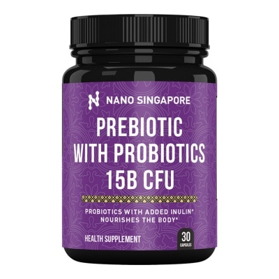 NANO SINGAPORE Prebiotic with Probiotic 15 Billion CFU - 30 Vegetable Capsules