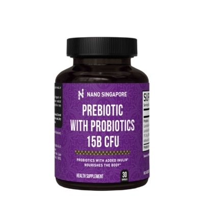 NANO SINGAPORE Prebiotic with Probiotic 15 Billion CFU - 30 Vegetable Capsules