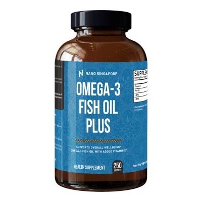 NANO SINGAPORE Omega 3 Fish Oil Rich in EPA/DHA (1000mg fish oil x 250 Bovine Soft Gels)