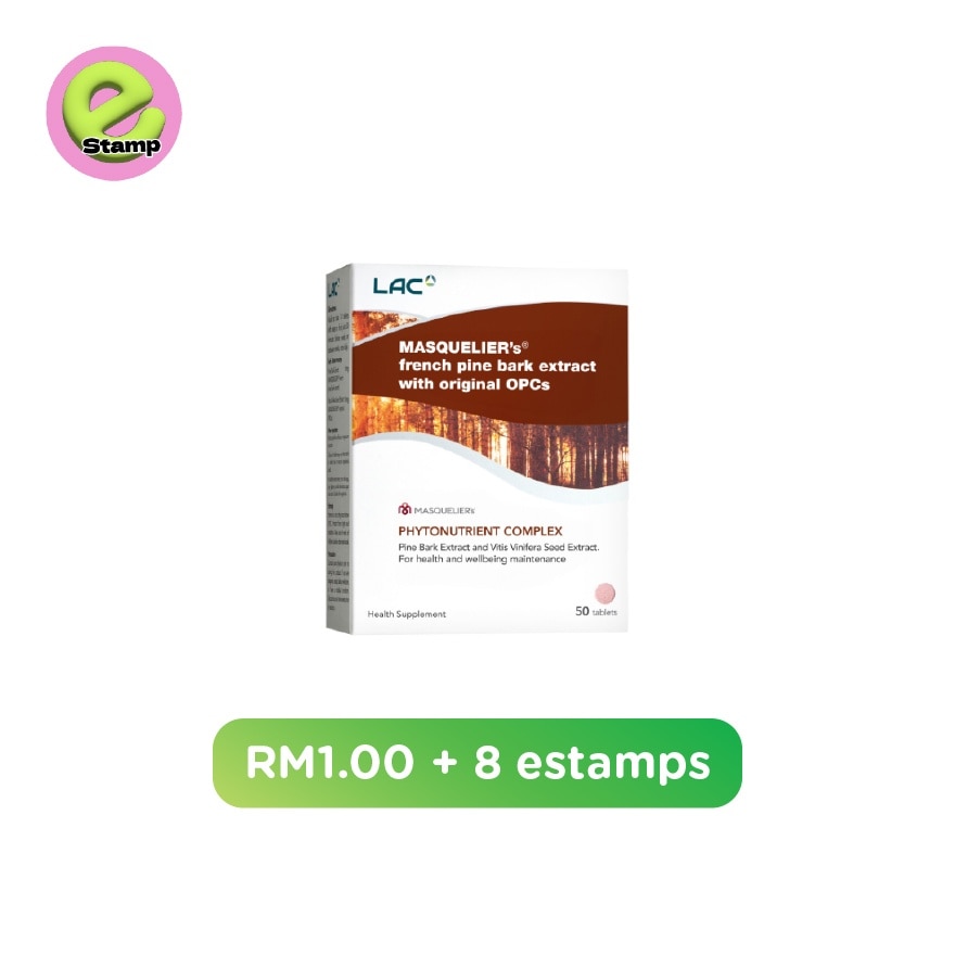 E-Stamp LAC Mar Opc+French Pine Bark Ext 100mg 50s