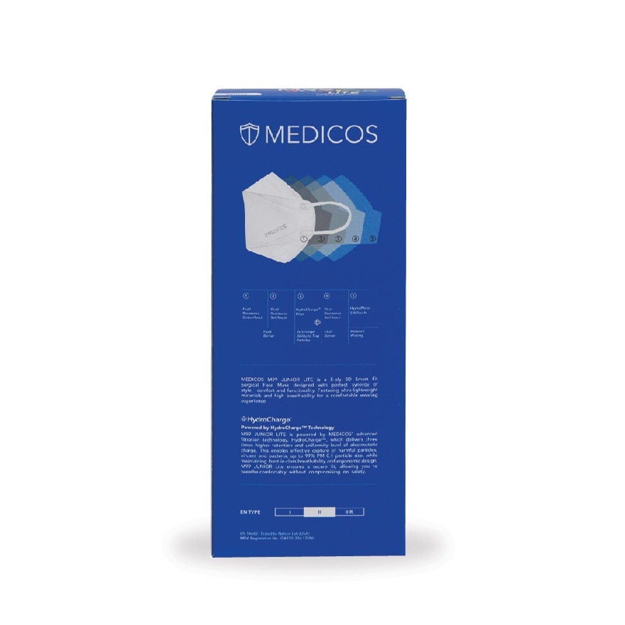 M99 Junior Lite Surgical Face Mask (White) 10s