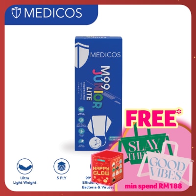 MEDICOS M99 Junior Lite Surgical Face Mask (White) 10s