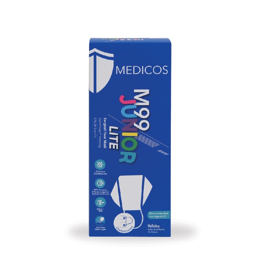 M99 Junior Lite Surgical Face Mask (White) 10s