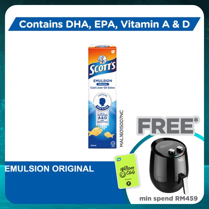 Emulsion Cod Liver Oil Original DHA & EPA 200ML