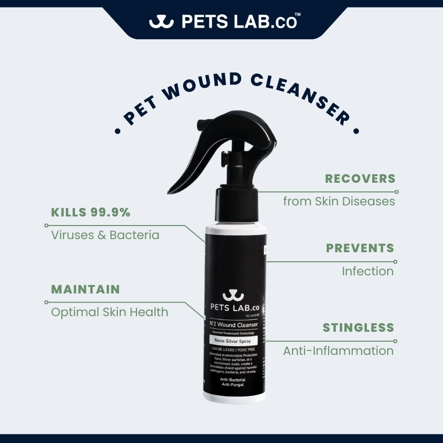 N'2 Pet Wound Cleanser Nano Silver Spray 100ml