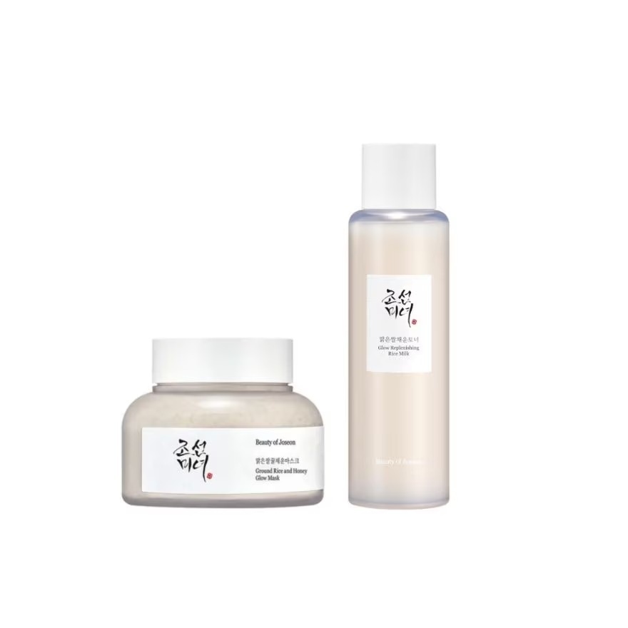 Glow Replenishing Rice Milk 150ml  + Ground Rice and Honey Glow Mask 150ml image