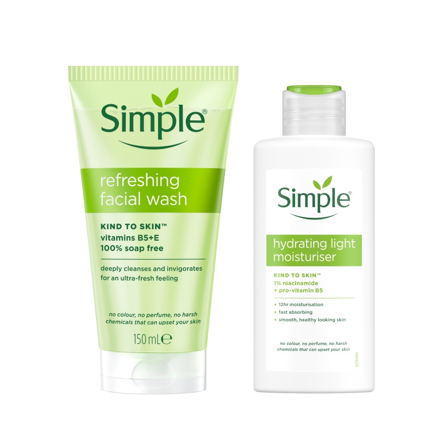Kind to Skin Refreshing Facial Wash Gel 150ml & Kind to Skin Hydrating Light Moisturiser 125ml image