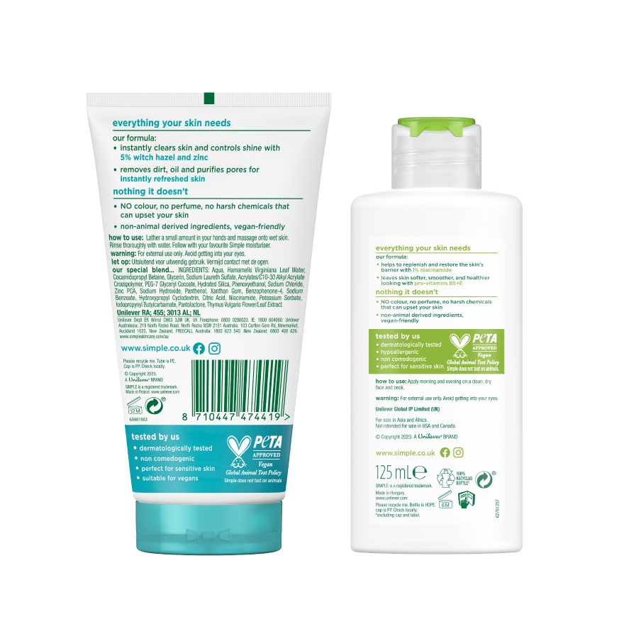 Daily Skin Detox Purifying Facial Wash 150ml & Kind to Skin Hydrating Light Moisturiser 125ml image