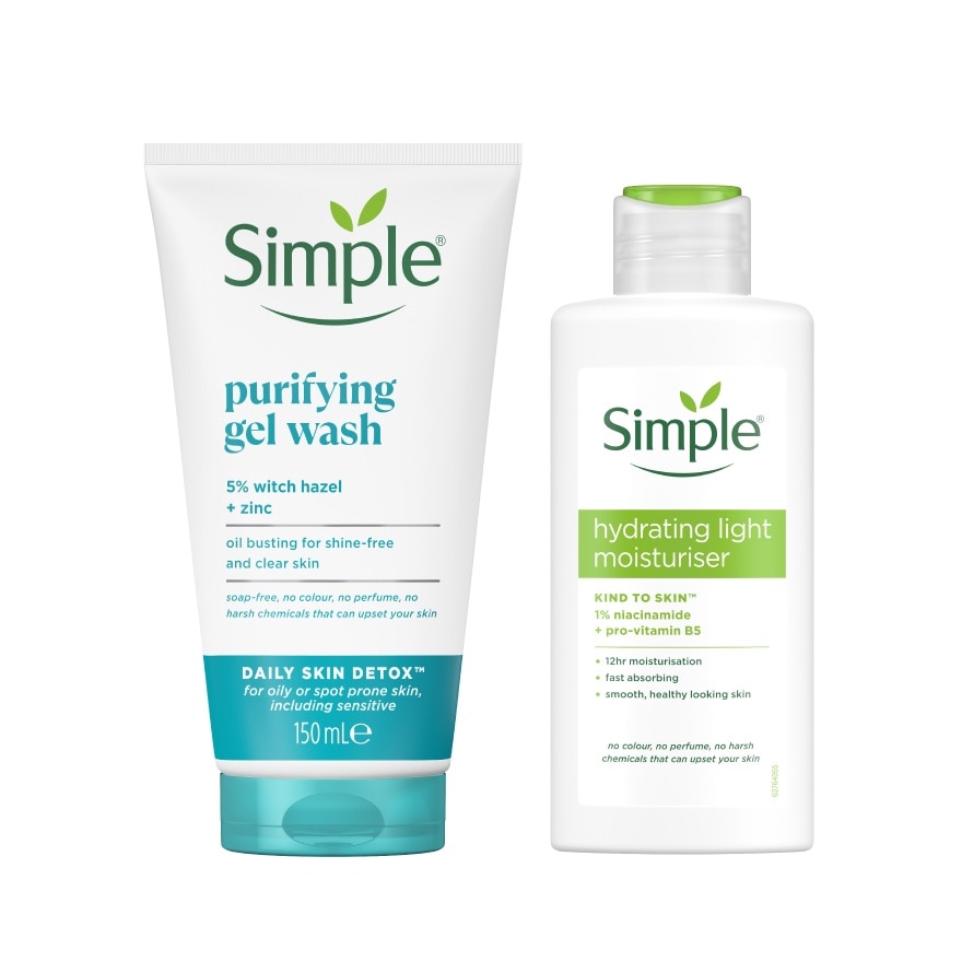Daily Skin Detox Purifying Facial Wash 150ml & Kind to Skin Hydrating Light Moisturiser 125ml