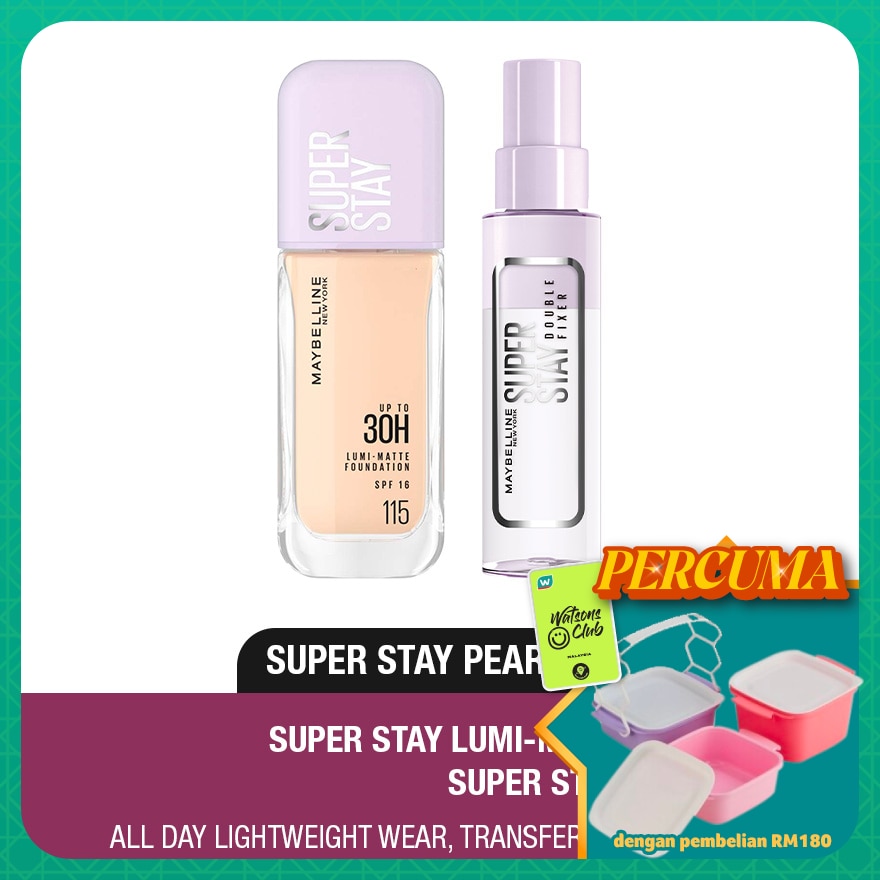 Superstay Lumi Matte Liquid Foundation 115 & Fixer Spray Set