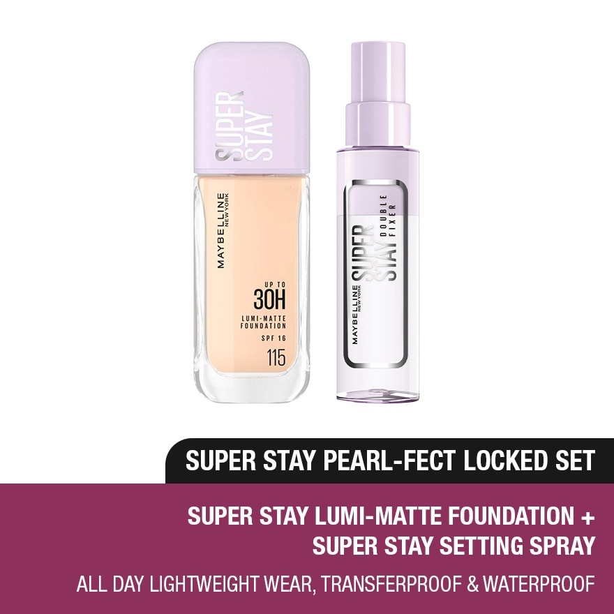 Superstay Lumi Matte Liquid Foundation 115 & Fixer Spray Set