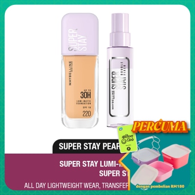 MAYBELLINE - Superstay Lumi Matte Liquid Foundation 220 & Fixer Spray Set