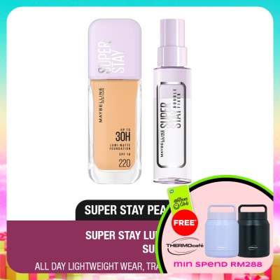MAYBELLINE - Superstay Lumi Matte Liquid Foundation 220 & Fixer Spray Set