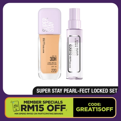 MAYBELLINE Superstay Lumi Matte Liquid Foundation 220 & Fixer Spray Set