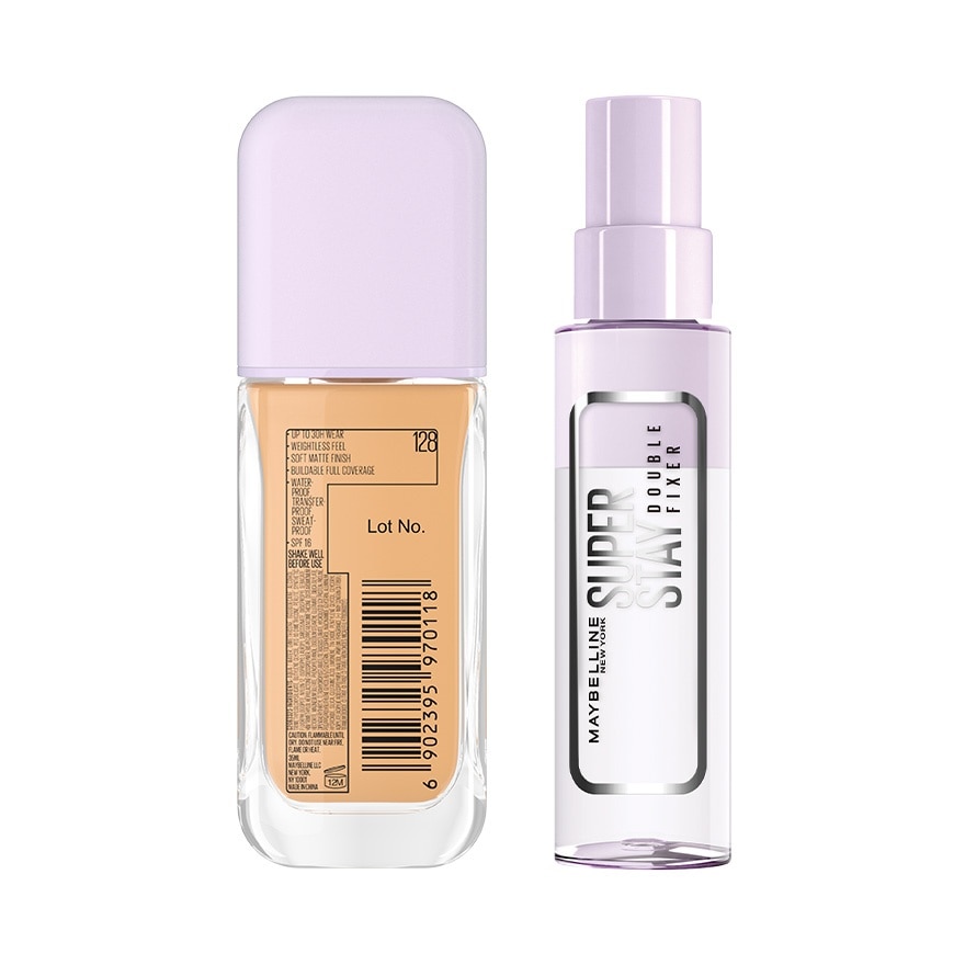 Superstay Lumi Matte Liquid Foundation 128 & Fixer Spray Set