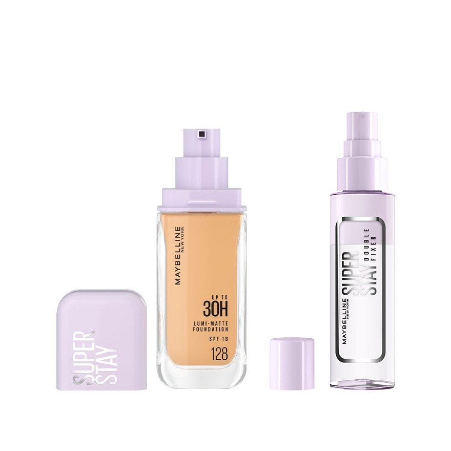 Superstay Lumi Matte Liquid Foundation 128 & Fixer Spray Set