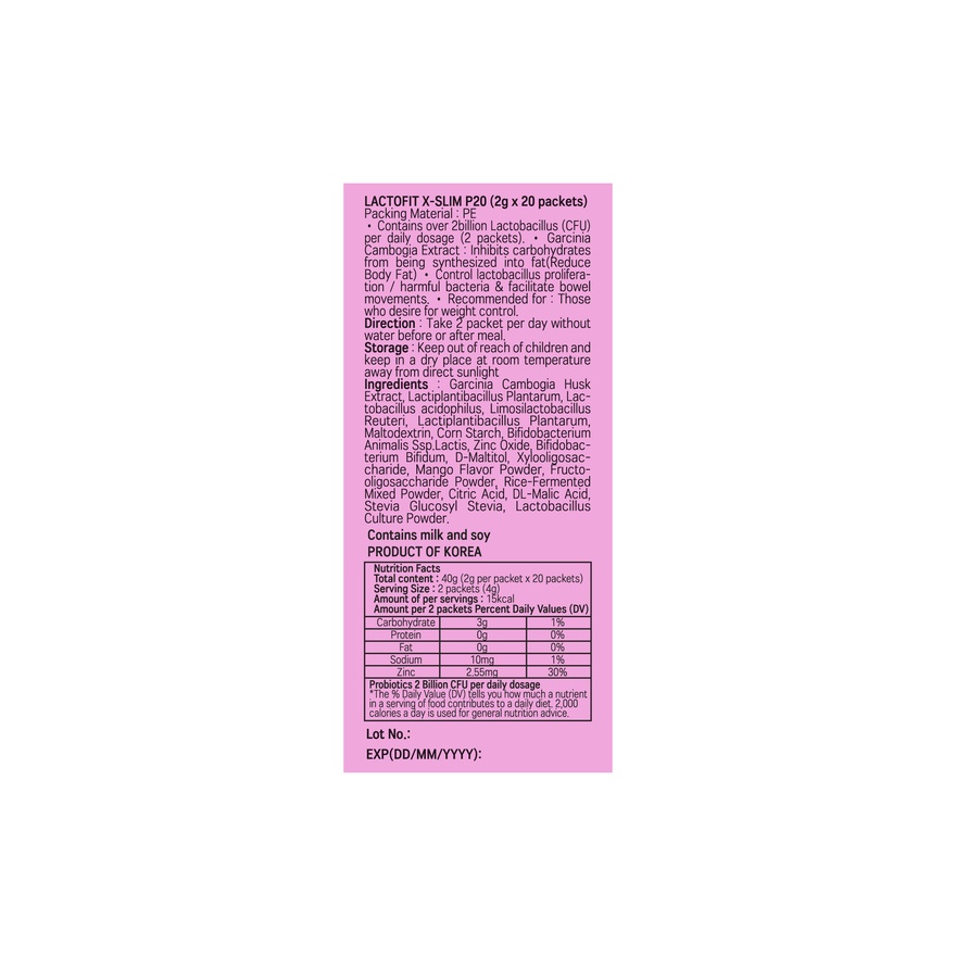Probiotic Slim Supplement 20s image