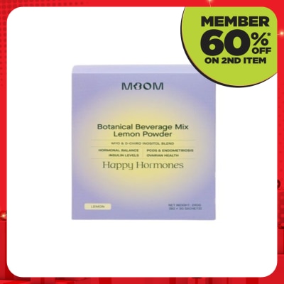 MOOM Botanical Beverage Mix Lemon Powder, Happy Hormones 30s