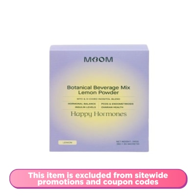 MOOM Botanical Beverage Mix Lemon Powder, Happy Hormones 30s