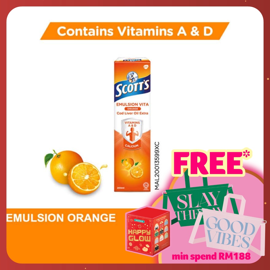 Emulsion Cod Liver Oil Orange Vit A & D 200ML