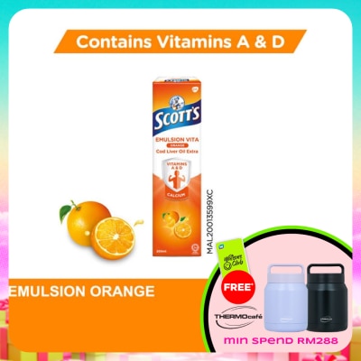 SCOTT'S - Emulsion Cod Liver Oil Orange Vit A & D 200ML