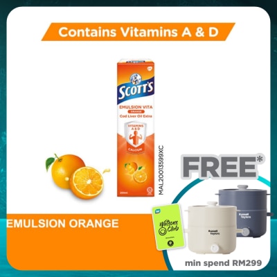 SCOTT'S Emulsion Cod Liver Oil Orange Vit A & D 200ML