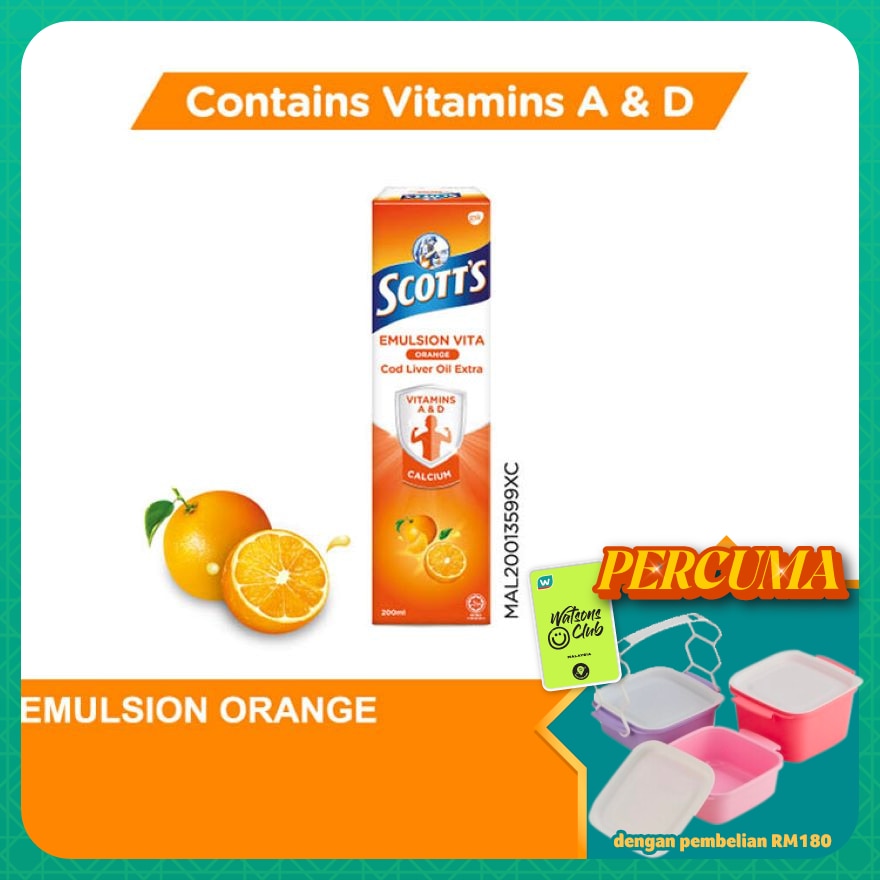 Emulsion Cod Liver Oil Orange Vit A & D 200ML